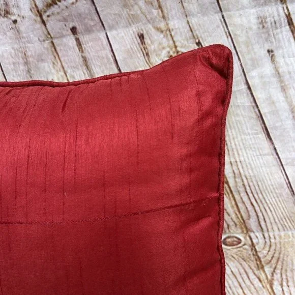 Throw Pillow Foxes Embroidered Trees Ice Skating Winter Holiday Forest Whimsy - Picture 5 of 6